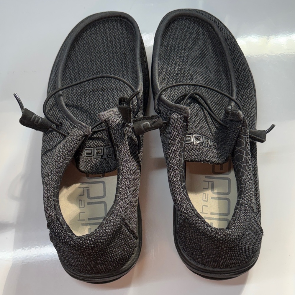 Hey Dude Men's Black Slip-On Knit Sneakers